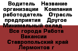 Водитель › Название организации ­ Компания-работодатель › Отрасль предприятия ­ Другое › Минимальный оклад ­ 1 - Все города Работа » Вакансии   . Ставропольский край,Лермонтов г.